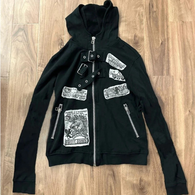 Deeptown Y2k Black Gothic Graphic Women Hoodies Punk Harajuku Long Sleeve American Retro Sweatshirts Grunge Slim High Street
Deeptown Y2k Black Gothic Graphic Women Hoodies Punk Harajuku Long Sleeve American Retro Sweatshirts Grunge Slim High Street