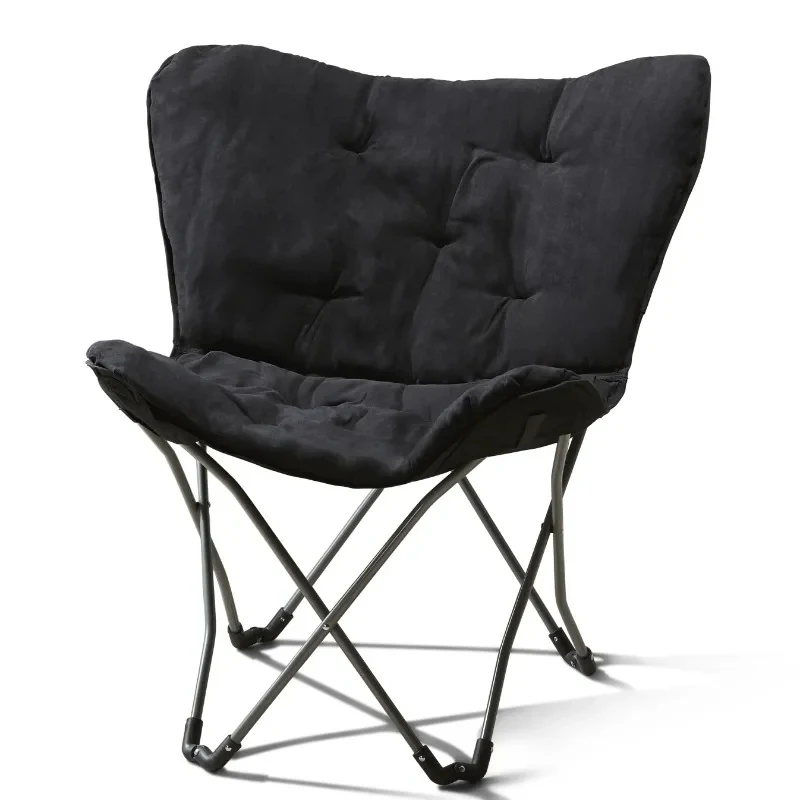 Micro Suede Fric Buttely Folding Chair, Black
Micro Suede Fric Buttely Folding Chair, Black