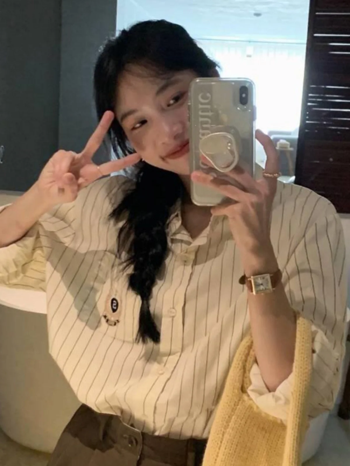 Retro Hong Kong Style Striped Long Sleeve Women's Loose Shirt Trendy Inner Wear Layering Spring Commute Casual All-Match
Retro Hong Kong Style Striped Long Sleeve Women's Loose Shirt Trendy Inner Wear Layering Spring Commute Casual All-Match