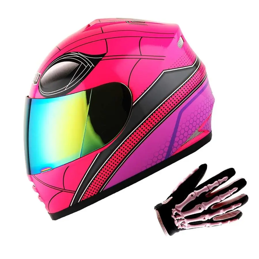 Youth Motorcycle Full Face Helmet Street Bike BMX MX Kids Spider Pink MX Skeleton Glove Bundle
Youth Motorcycle Full Face Helmet Street Bike BMX MX Kids Spider Pink MX Skeleton Glove Bundle