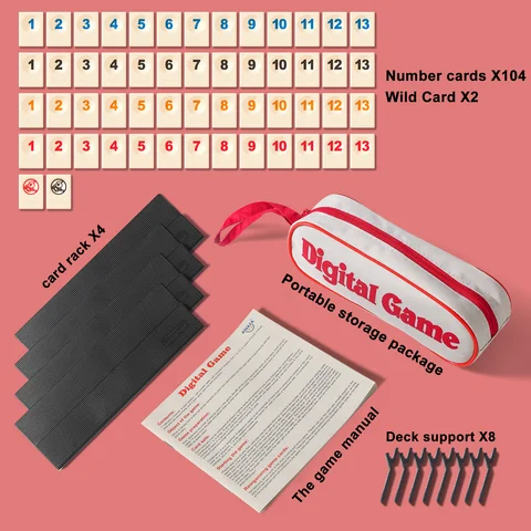AIUAZA Rummy Cube game portable packaging, travel toy board game,suitable for family classic board games, 2-4 person party game