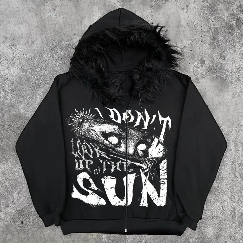 European and American style cross-border plush edge decorative jacket with text printing casual high street jacket Harajuku top
European and American style cross-border plush edge decorative jacket with text printing casual high street jacket Harajuku top