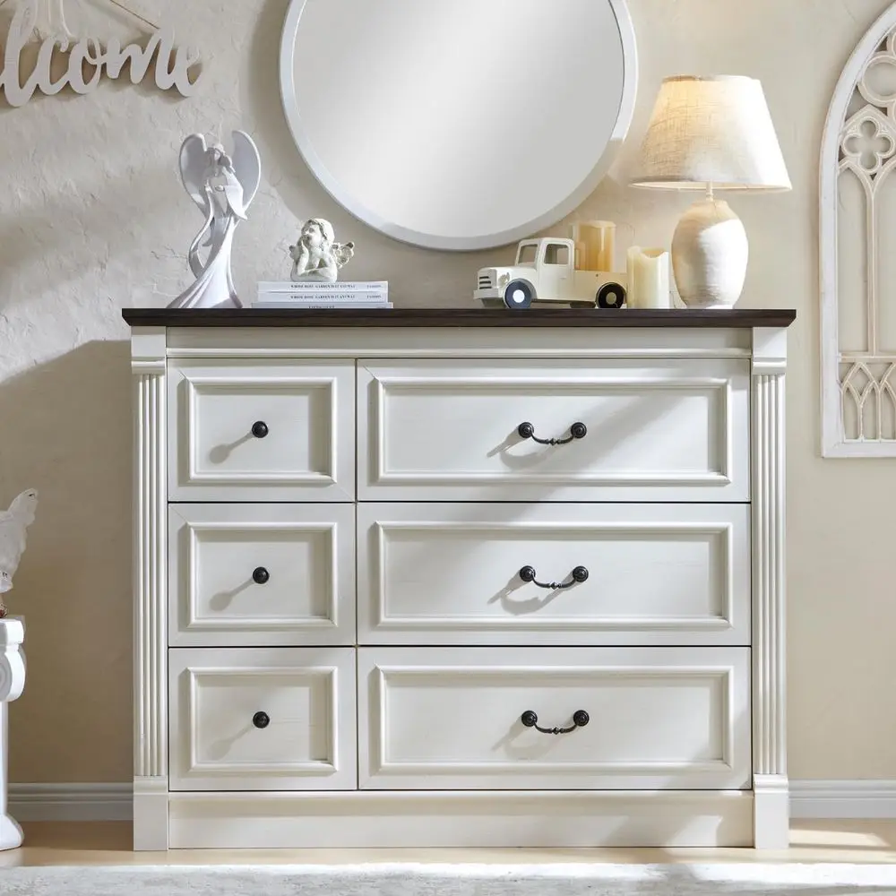 6 Ders Drer or Bedroom, armhouse 47.8" Wide Drers & Chests o Ders w/Column, Wood Rustic Closet Drer with Two Dierent Der Sizes o
6 Ders Drer or Bedroom, armhouse 47.8" Wide Drers & Chests o Ders w/Column, Wood Rustic Closet Drer with Two Dierent Der Sizes o