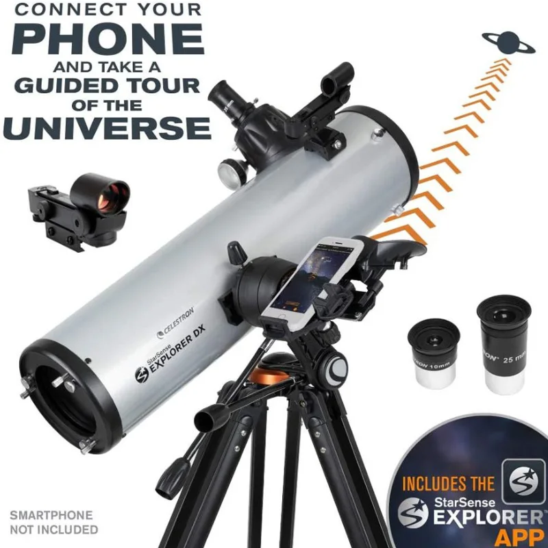 Астрономический телескоп Celestron StarSense Explorer SSE DX130AZ с поддержкой приложения для смартфона, рефлекторный, для детей, студентов и начинающих.
Астрономический телескоп Celestron StarSense Explorer SSE DX130AZ с поддержкой приложения для смартфона, рефлекторный, для детей, студентов и начинающих.