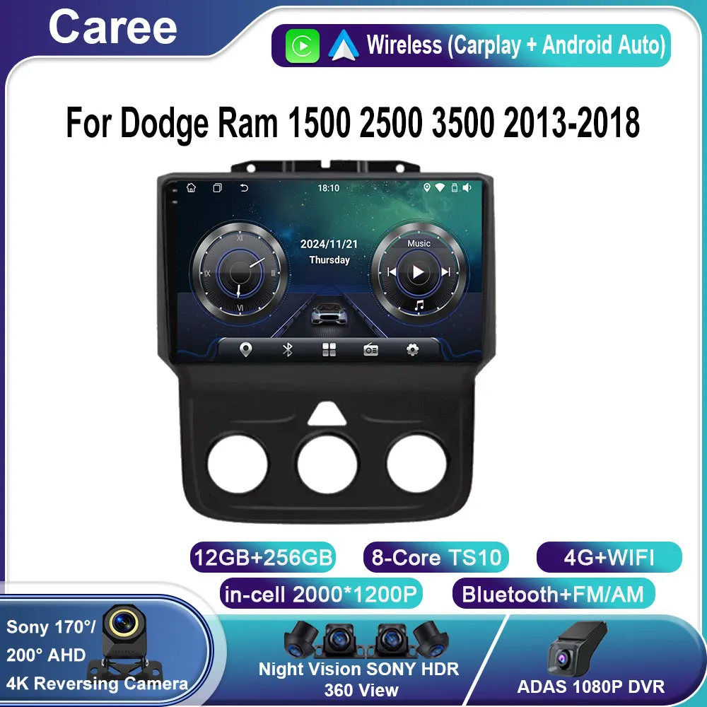 Android 15 For Dodge Ram 1500 2500 3500 2013-2018 Car Radio Head Unit Auto BT Stereo Multimedia Video Monitor GPS Navigation DSP
Android 15 For Dodge Ram 1500 2500 3500 2013-2018 Car Radio Head Unit Auto BT Stereo Multimedia Video Monitor GPS Navigation DSP