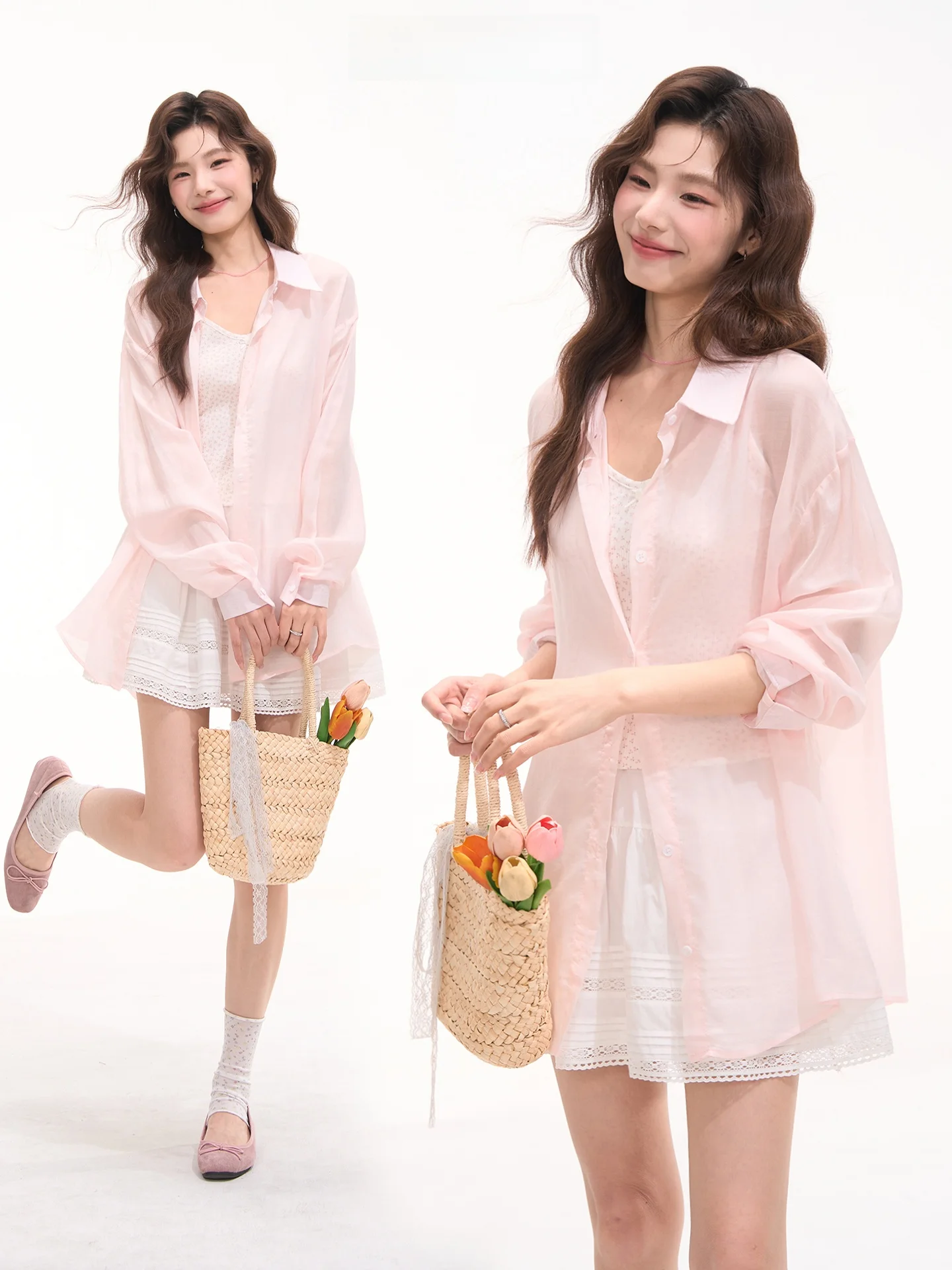 Heme Summer Thin Sensation Flax Sunscreen Long Sleeve Shirt Women's Casual Style Collar Button up Loose Fit Mid-Length Top
Heme Summer Thin Sensation Flax Sunscreen Long Sleeve Shirt Women's Casual Style Collar Button up Loose Fit Mid-Length Top