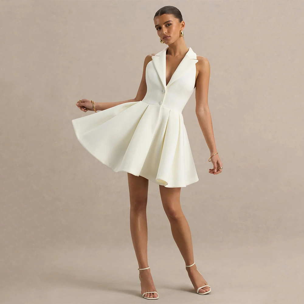 Customized Modern Wedding Dress Short V Neck Simple Women's Wedding Gowns Mini A Line Sleeveless Bridal Party Dresses 2026
Customized Modern Wedding Dress Short V Neck Simple Women's Wedding Gowns Mini A Line Sleeveless Bridal Party Dresses 2026