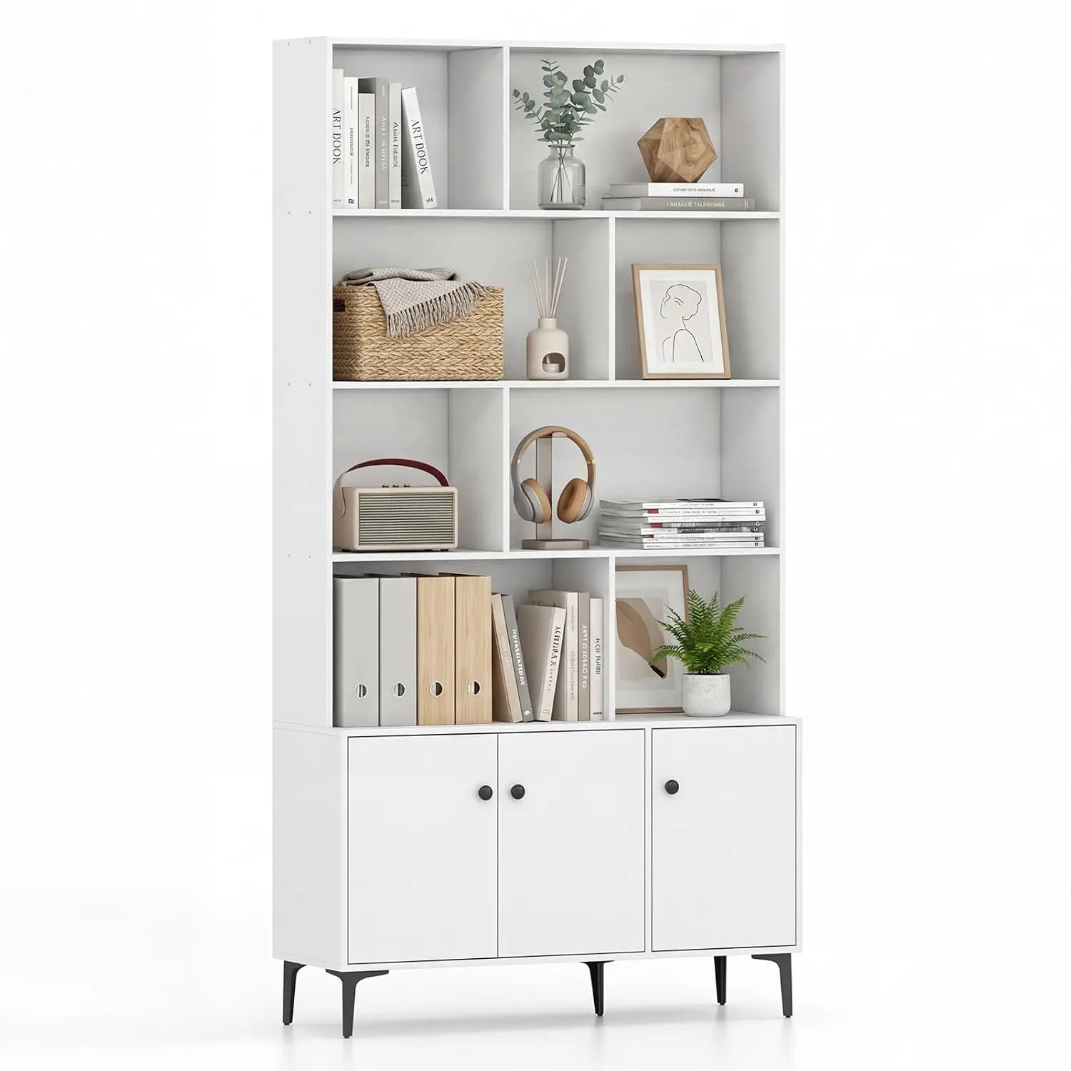 68.5" Tall Bookcases And Bookshelves With 3 Doors, Floor Standing 5 Tier Bookshelf Display Shelves, Bookcase With, Customized
68.5" Tall Bookcases And Bookshelves With 3 Doors, Floor Standing 5 Tier Bookshelf Display Shelves, Bookcase With, Customized