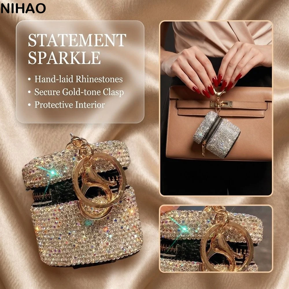 Bling Rhinestone-encrusted Storage Bag Luxury Creative Mini Rhinestone Jewelry Box Minimalistic Silver
Bling Rhinestone-encrusted Storage Bag Luxury Creative Mini Rhinestone Jewelry Box Minimalistic Silver