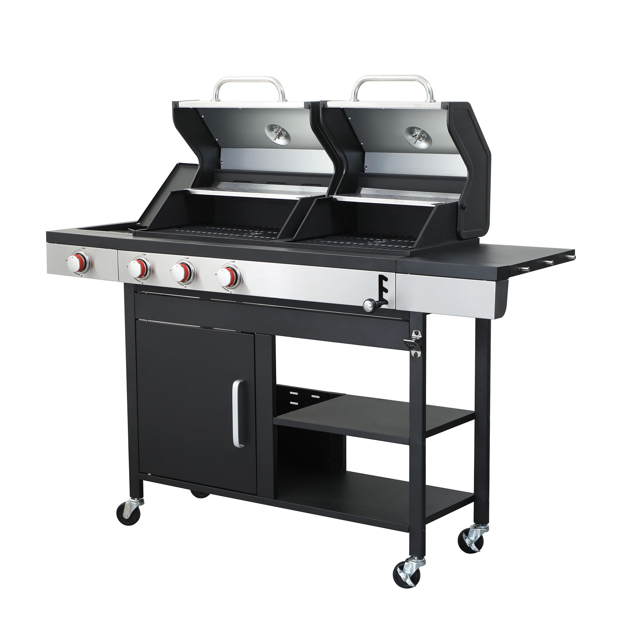 3-Burner Propane Gas BBQ Grill And Charcoal Grill Combo, 37,230BTU High Output Gas BBQ Grills With Wire Enamel Cooking Grids
3-Burner Propane Gas BBQ Grill And Charcoal Grill Combo, 37,230BTU High Output Gas BBQ Grills With Wire Enamel Cooking Grids
