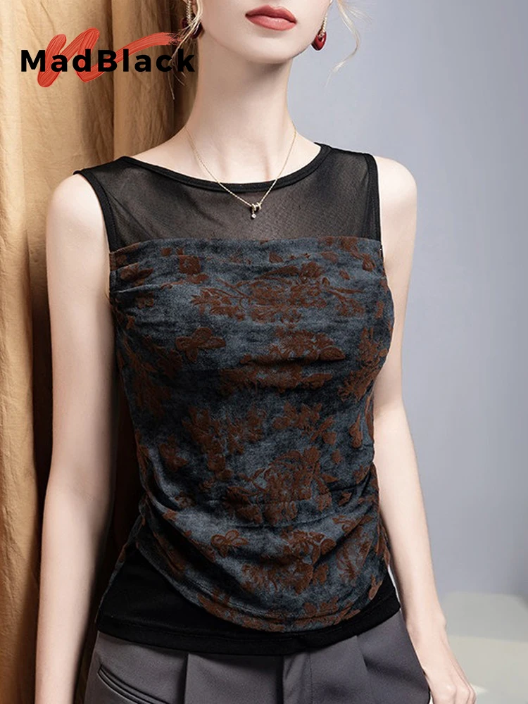 MadBlack-Women's European Flocking Vest, Sexy O Neck Mesh Patchwork, Streetwear S-3XL Slim Camisole, 2026 Summer New T64603CC
MadBlack-Women's European Flocking Vest, Sexy O Neck Mesh Patchwork, Streetwear S-3XL Slim Camisole, 2026 Summer New T64603CC