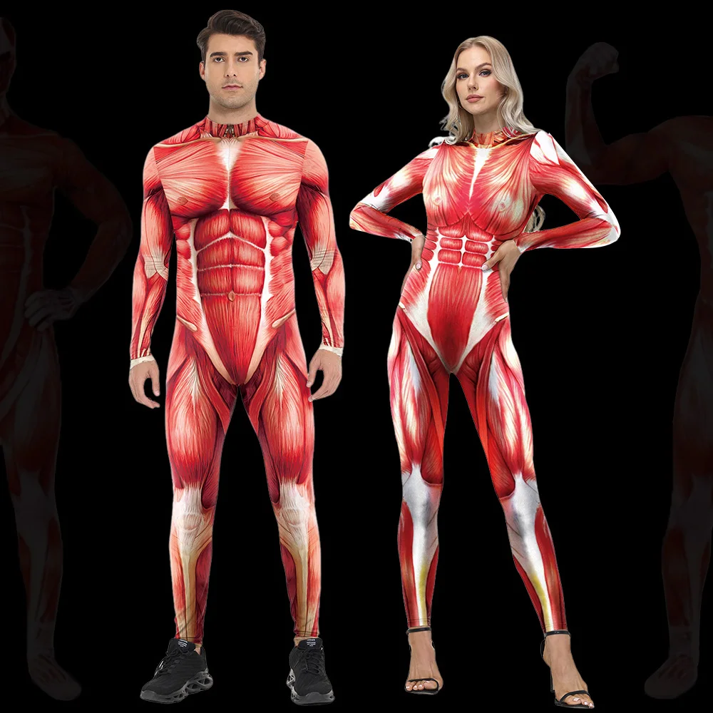 Human Muscle Print Halloween Costume Adult Cosplay Anime Man Front Zipper Catsuit Jumpsuit Women Back Zipper Zentai Bodysuit
Human Muscle Print Halloween Costume Adult Cosplay Anime Man Front Zipper Catsuit Jumpsuit Women Back Zipper Zentai Bodysuit