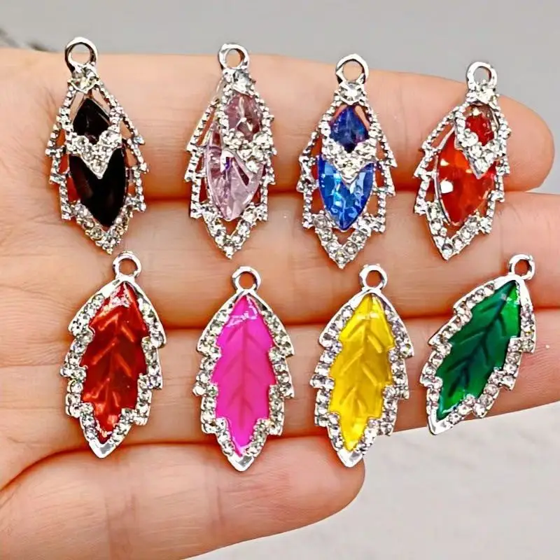 26*13mm new light luxury diamond crystal leaf necklace pendant alloy DIY accessories handmade earrings
26*13mm new light luxury diamond crystal leaf necklace pendant alloy DIY accessories handmade earrings