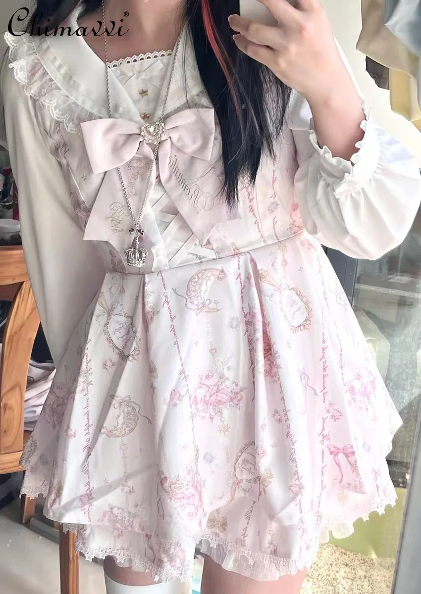 Japanese Liz Star Moon Gemstone Cute Big Bow Dress Top and Shorts Set Autumn New Lolita Princess Sweet Girl Two-Piece Set 
Japanese Liz Star Moon Gemstone Cute Big Bow Dress Top and Shorts Set Autumn New Lolita Princess Sweet Girl Two-Piece Set