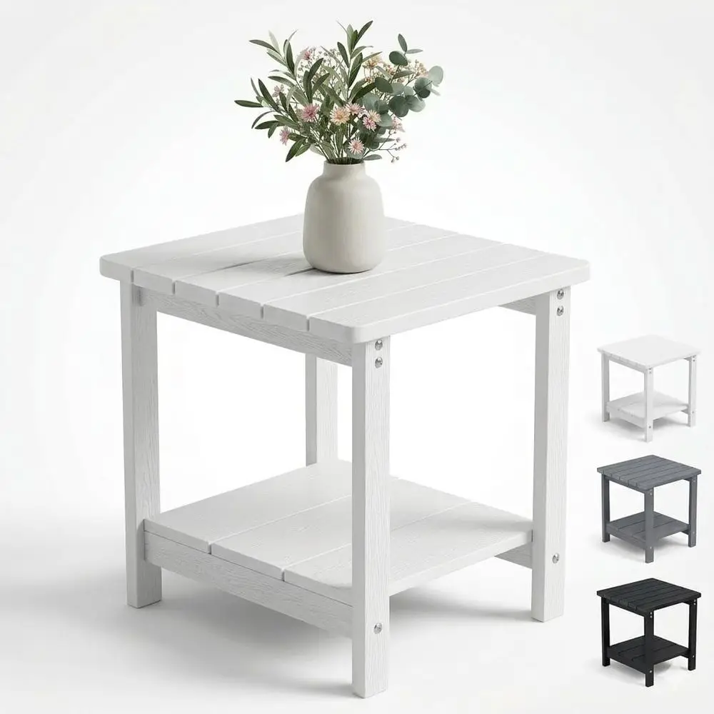 Outdoor Side Table, Waterproof & 2-Tier Patio, Beach & Poolside, Living Room & Bedroom, Easy Assembly, White
Outdoor Side Table, Waterproof & 2-Tier Patio, Beach & Poolside, Living Room & Bedroom, Easy Assembly, White