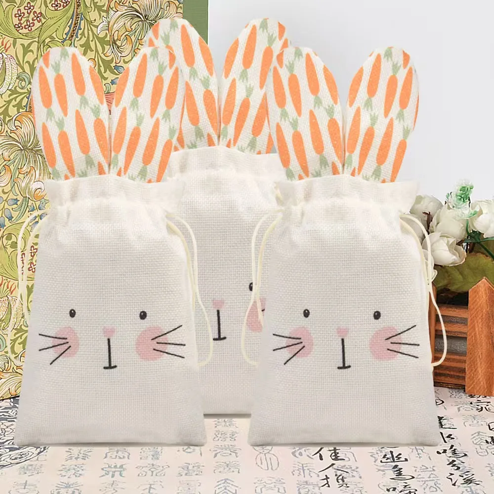 Linen bag with happy Easter-pack of cotton with rabbit Ears, pocket for children, gift packaging candy, reusable bag storage
Linen bag with happy Easter-pack of cotton with rabbit Ears, pocket for children, gift packaging candy, reusable bag storage 