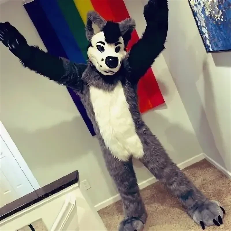 Grey Black White Long Fur Furry Husky Dog Wolf Fox Fursuit Mascot Costume Cartoon Character Suit for Real Play Show
Grey Black White Long Fur Furry Husky Dog Wolf Fox Fursuit Mascot Costume Cartoon Character Suit for Real Play Show