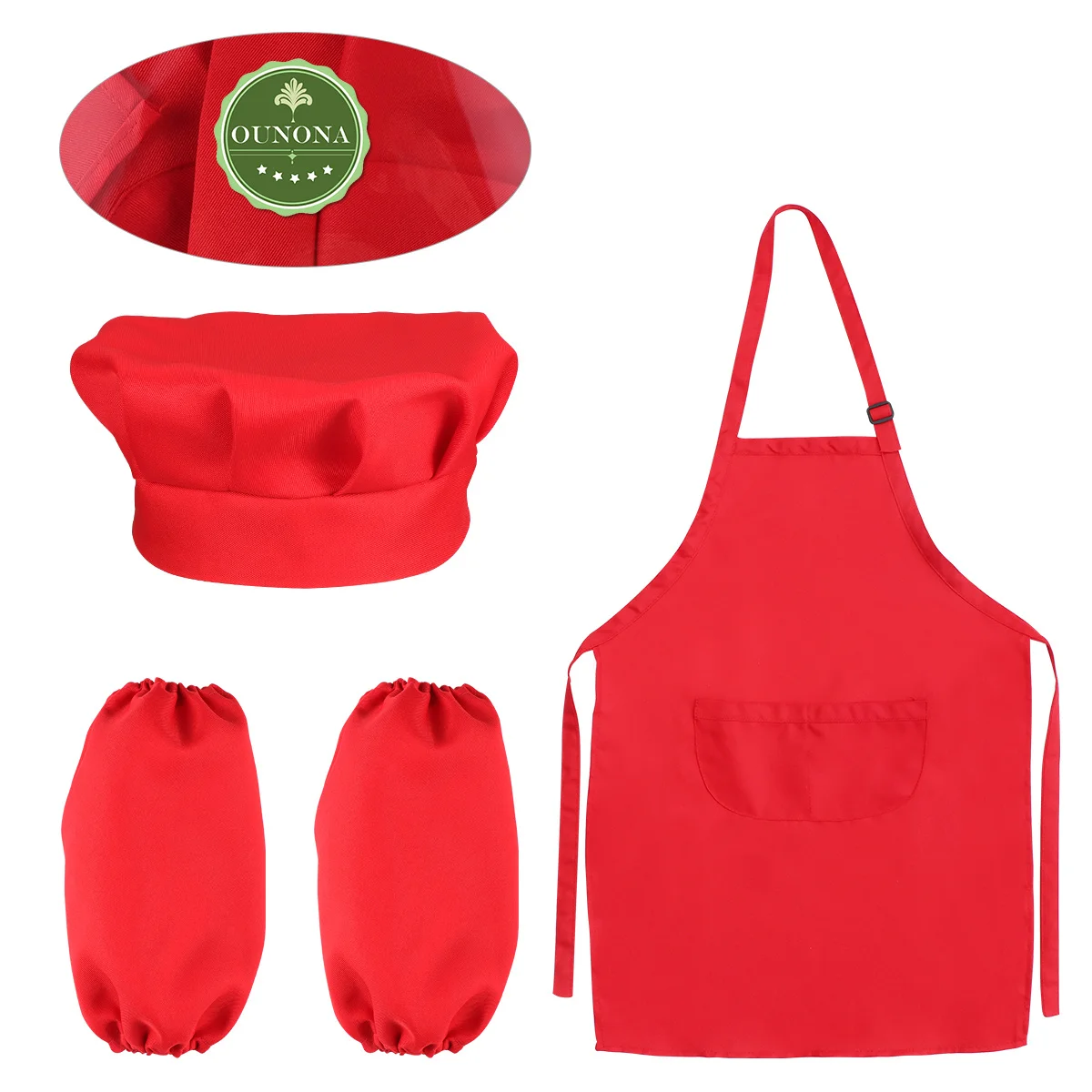 Complete Kids Red Hat Apron Sleeve for Cooking Baking Painting Decorating Party Fun Role Kitchen Set
Complete Kids Red Hat Apron Sleeve for Cooking Baking Painting Decorating Party Fun Role Kitchen Set
