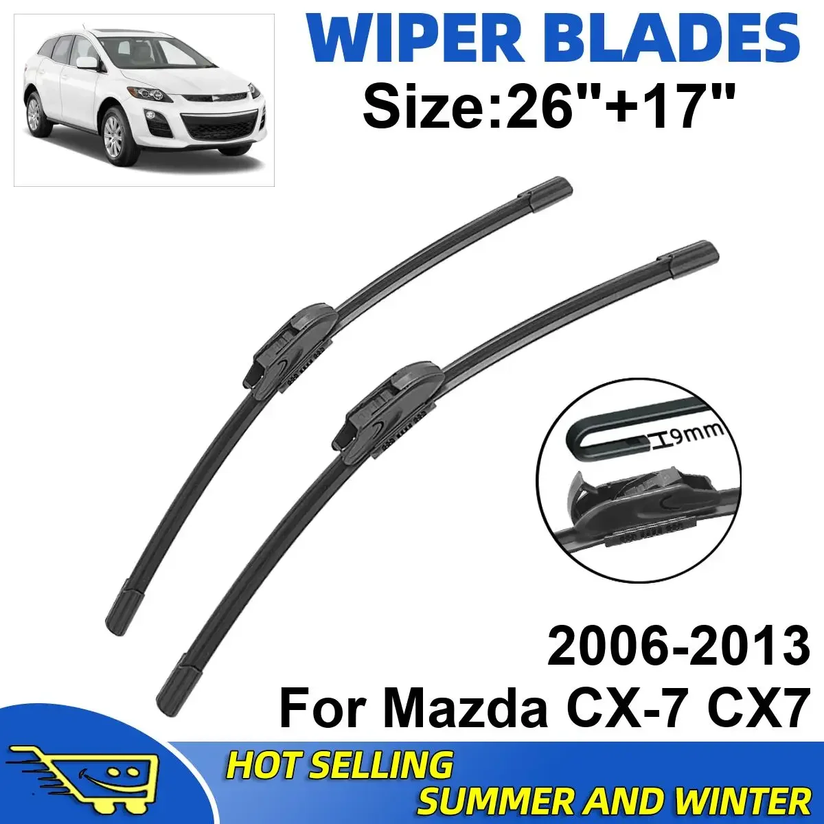 2PCS Wiper Blades Set Kit For Mazda CX-7 CX7 2006-2013 Front Windshield Brushes Windscreen Window Accessories
2PCS Wiper Blades Set Kit For Mazda CX-7 CX7 2006-2013 Front Windshield Brushes Windscreen Window Accessories