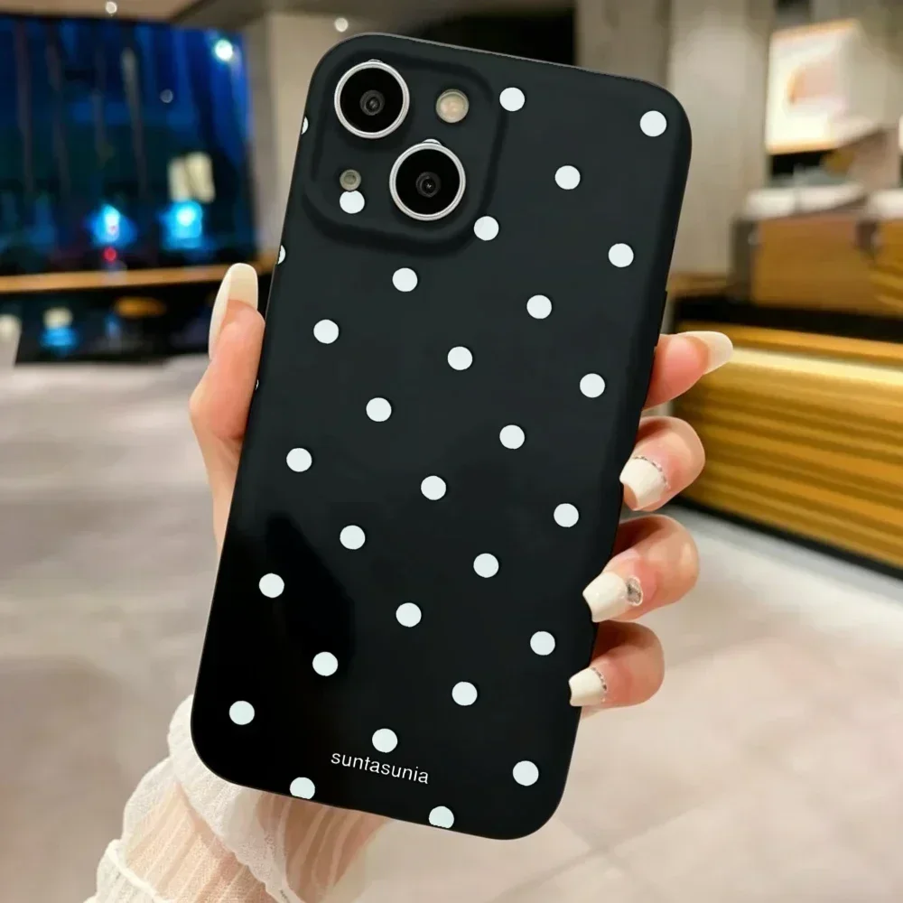 Elegant Polka Dot Design Phone Case For Iphone 16 14 12 13 11 15 Pro Max X XS With Soft Silicone Material And Anti Shock Protection Featuring White Dots On Black Background Ideal For Fashion Lovers And Daily Use Suniasunia Brand
Elegant Polka Dot Design Phone Case For Iphone 16 14 12 13 11 15 Pro Max X XS With Soft Silicone Material And Anti Shock Protection Featuring White Dots On Black Background Ideal For Fashion Lovers And Daily Use Suniasunia Brand