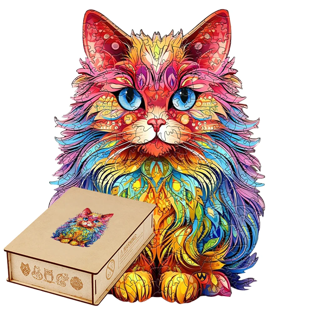 Colorful Cat Blue Eyes 3D Wooden Puzzles for Adults Animal Shaped Wood Jigsaw Puzzle Brain Teasers Hobby Craft Gift Toy
Colorful Cat Blue Eyes 3D Wooden Puzzles for Adults Animal Shaped Wood Jigsaw Puzzle Brain Teasers Hobby Craft Gift Toy