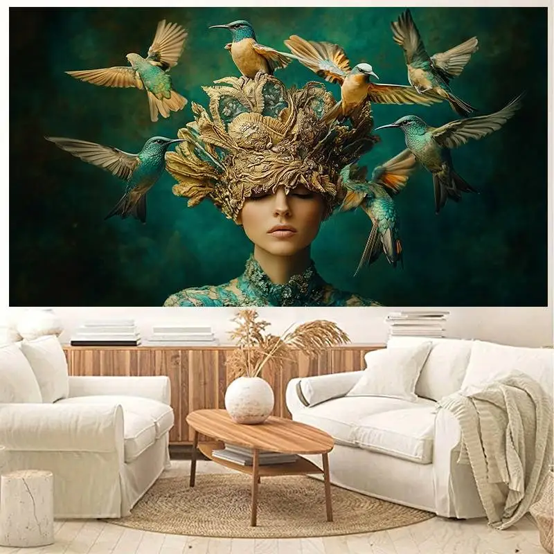Эфирная птица и декоративный головной убор, гобелен - темный элегантный художественный настенный гобелен для роскошного мистического домашнего декора
Эфирная птица и декоративный головной убор, гобелен - темный элегантный художественный настенный гобелен для роскошного мистического домашнего декора