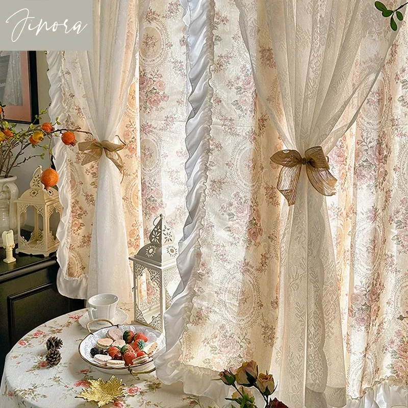 French Retro Printed Lace Tulle Curtains for Bedroom Living Room Double-layer Integrated Medieval High Quality Curtains Custom
French Retro Printed Lace Tulle Curtains for Bedroom Living Room Double-layer Integrated Medieval High Quality Curtains Custom