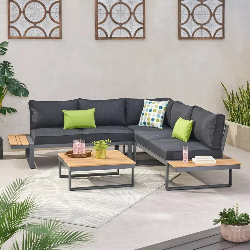 Sterling V-Shaped Outdoor Aluminum 5-Seater Sofa Set with Cushions
Sterling V-Shaped Outdoor Aluminum 5-Seater Sofa Set with Cushions