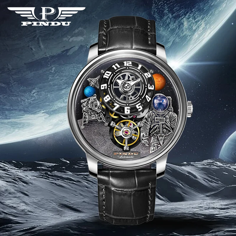 PINDU NEW Astronaut Series Mechanical Watch Men Japan NH35 Movement Sapphire Mirror 100M Waterproof Automatic machinery Watch
PINDU NEW Astronaut Series Mechanical Watch Men Japan NH35 Movement Sapphire Mirror 100M Waterproof Automatic machinery Watch