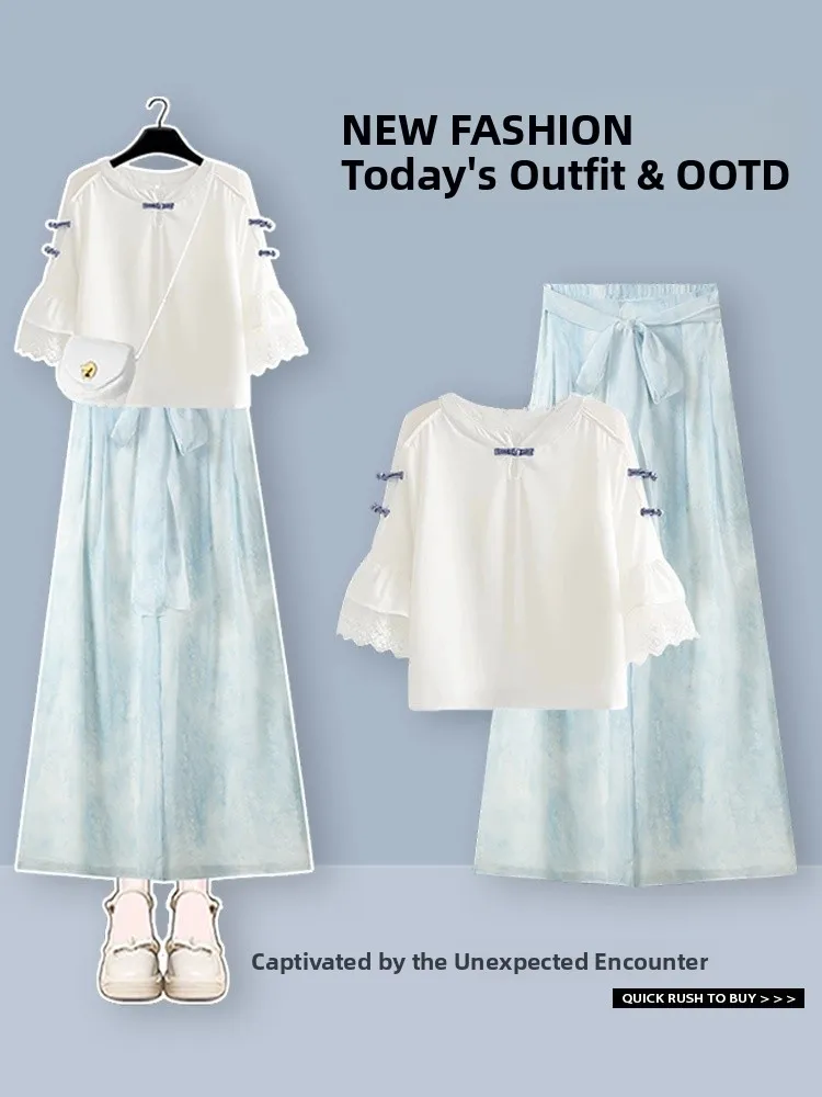 Fashionable New Chinese Style Top Short Sleeve Women's Summer High Waist Slimming Skirt Set V Neck Button Closure Polyester F...
Fashionable New Chinese Style Top Short Sleeve Women's Summer High Waist Slimming Skirt Set V Neck Button Closure Polyester F...