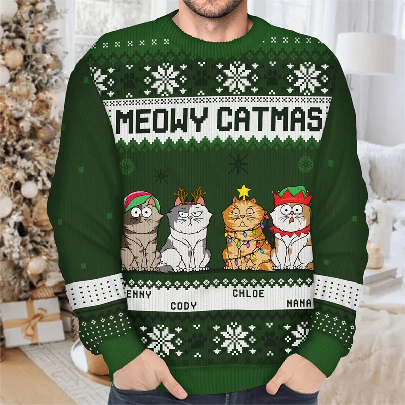 3D Printed Christmas Cat Sweatshirt For Men Funny Animal Pattern Pullovers Casual Loose Round Neck Long Sleeve Unisex Hoodies
3D Printed Christmas Cat Sweatshirt For Men Funny Animal Pattern Pullovers Casual Loose Round Neck Long Sleeve Unisex Hoodies