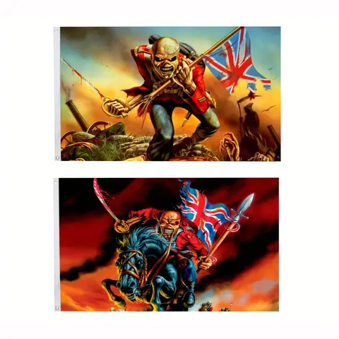 FLAGLINK-Bandeira de Heavy Metal, Bandeira, Crânio, Esqueleto, Soldado, Inglaterra, Presente, 90x150cm