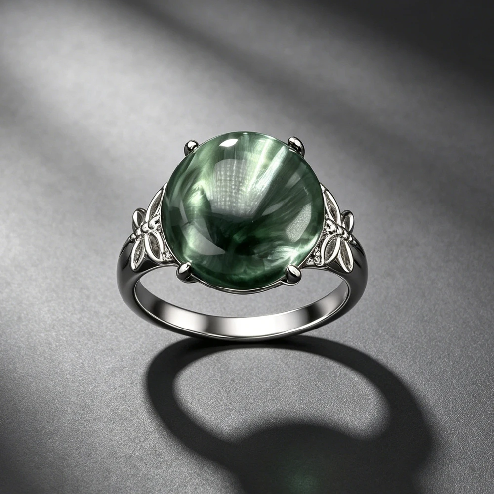 Trendy Natural Seraphinite Adjustable Rings Angel's Wings Gemstone 10mm for Women Lady Party Birthday Fine Jewelry Gift
Trendy Natural Seraphinite Adjustable Rings Angel's Wings Gemstone 10mm for Women Lady Party Birthday Fine Jewelry Gift