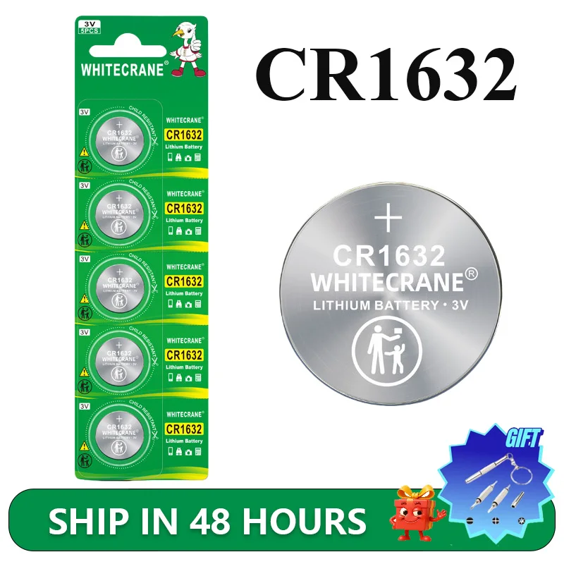 3V CR1632 Lithium Button Battery 140mAh Anti-tamper Lithium Coin Cell Battery DL1632, ECR1632, KCR1632 For Watches Toy Key Ect
3V CR1632 Lithium Button Battery 140mAh Anti-tamper Lithium Coin Cell Battery DL1632, ECR1632, KCR1632 For Watches Toy Key Ect