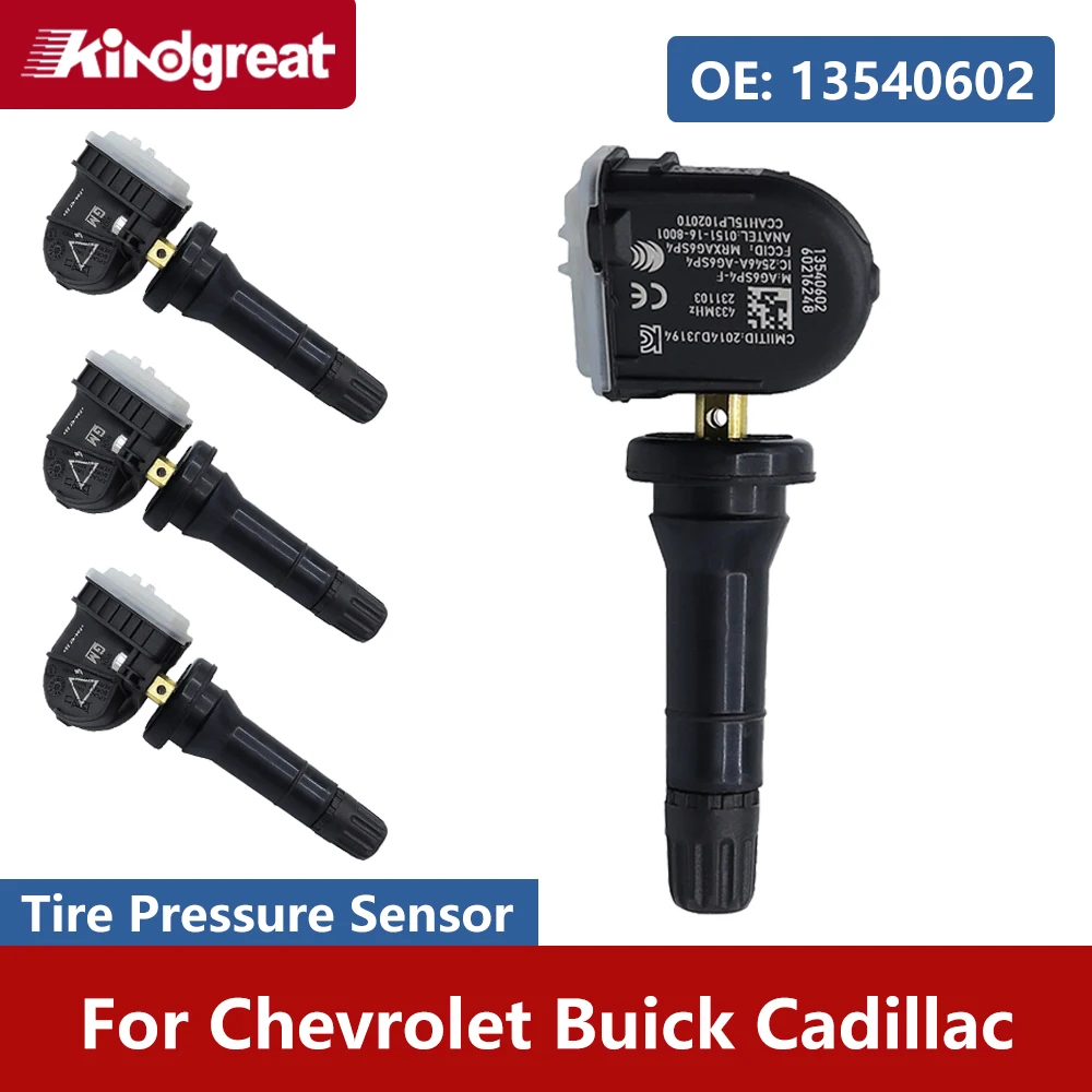 4PCS/Lot 433MHZ TPMS Tire Pressure Monitor System Sensor 13540602 for Chevrolet Buick Cadillac
4PCS/Lot 433MHZ TPMS Tire Pressure Monitor System Sensor 13540602 for Chevrolet Buick Cadillac