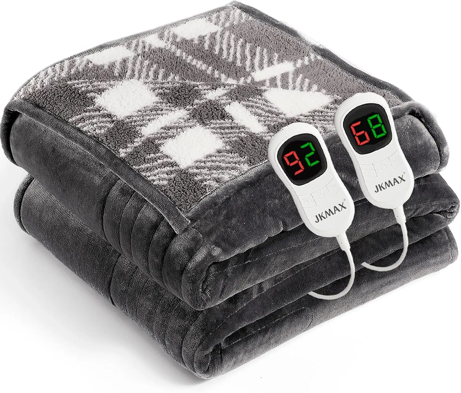 Queen Size Electric Heated Blanket - 84x90 Flannel with 10 Heat Levels, 5 Timers & Overheat Protection, ETL Certified (Grey)
Queen Size Electric Heated Blanket - 84x90 Flannel with 10 Heat Levels, 5 Timers & Overheat Protection, ETL Certified (Grey)
