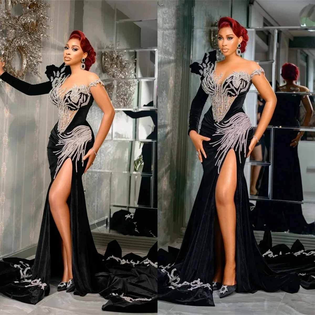 Fashion Mermaid Evening Dress One Shoulder Long Sleeve Prom Gowns Classic Side Splits Floor Length Formal Dresses Customized
Fashion Mermaid Evening Dress One Shoulder Long Sleeve Prom Gowns Classic Side Splits Floor Length Formal Dresses Customized
