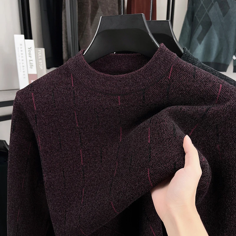 Осень-зима 2025 года, мужской свитер полувысоты с круглым вырезом, утолщенный теплый повседневный вязаный шерстяной свитер
Осень-зима 2025 года, мужской свитер полувысоты с круглым вырезом, утолщенный теплый повседневный вязаный шерстяной свитер