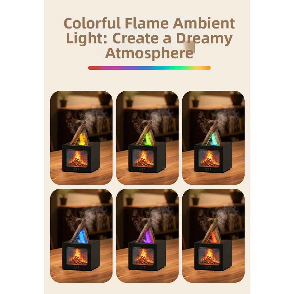 Essential Oil Diffuser with USB Simulated Flame Effect 7 Color Mood Lighting and Auto Shut Off Humidifier for Safe Use
Essential Oil Diffuser with USB Simulated Flame Effect 7 Color Mood Lighting and Auto Shut Off Humidifier for Safe Use