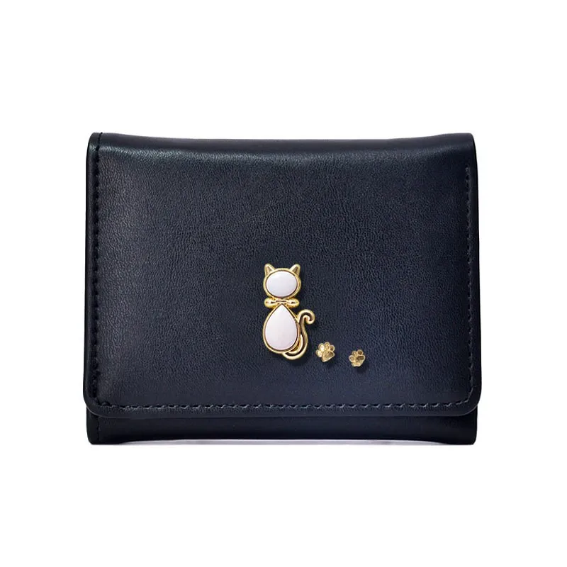 Тройной кожаный кошелек с милым маленьким котом для женщин, студенческий клатч большой емкости, модный женский кошелек для монет
Тройной кожаный кошелек с милым маленьким котом для женщин, студенческий клатч большой емкости, модный женский кошелек для монет