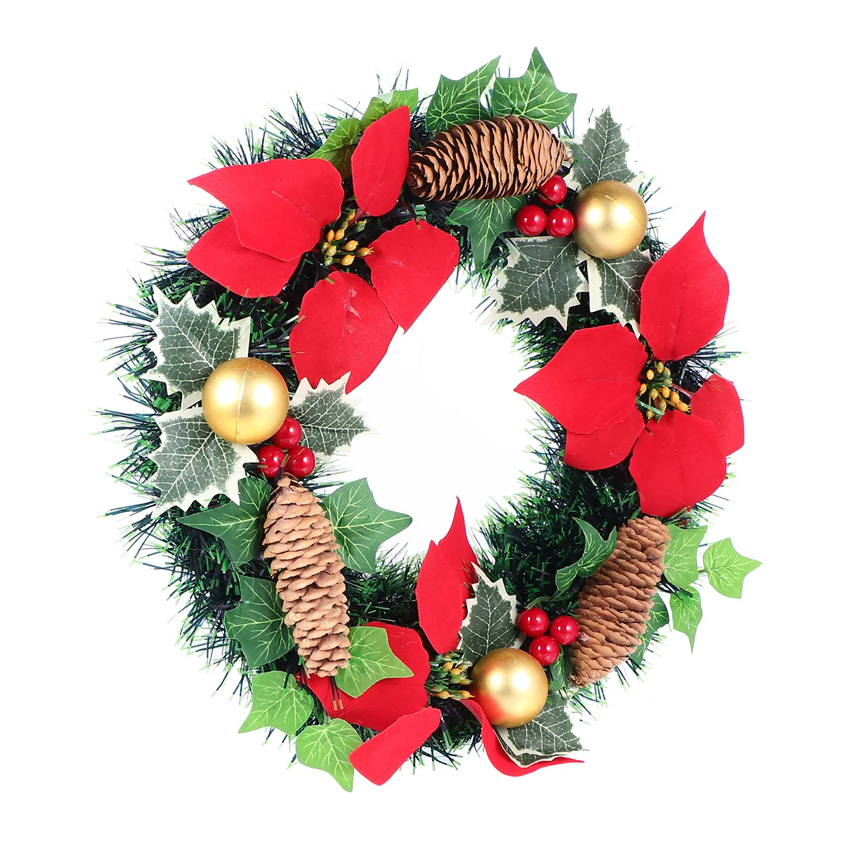 1 pc 30Cm Christmas Wreath Pine Cone Design Reusable Pvc Door Wall Hanging Decoration Xmas Store Ornament For Party Holiday Diy
1 pc 30Cm Christmas Wreath Pine Cone Design Reusable Pvc Door Wall Hanging Decoration Xmas Store Ornament For Party Holiday Diy