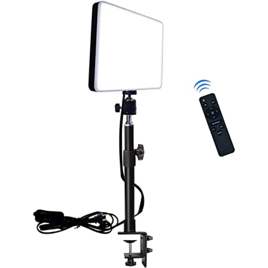 LED Desk Bi-Color Video Light, Key Light with C-Clamp Stand, 2700K-5700K Dimmable, Wireless Remote, Studio Photography Lighting
LED Desk Bi-Color Video Light, Key Light with C-Clamp Stand, 2700K-5700K Dimmable, Wireless Remote, Studio Photography Lighting