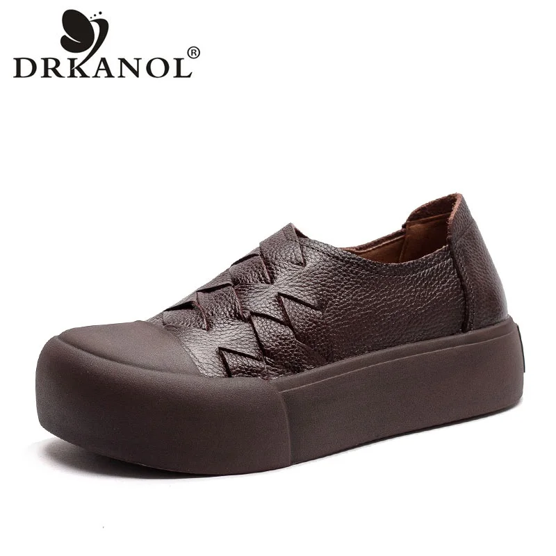 DRKANOL Women Genuine Leather Weave Loafers 2026 Spring Slip On Flat Platform Shoes Retro Style Handmade Casual Ladies Shoes
DRKANOL Women Genuine Leather Weave Loafers 2026 Spring Slip On Flat Platform Shoes Retro Style Handmade Casual Ladies Shoes