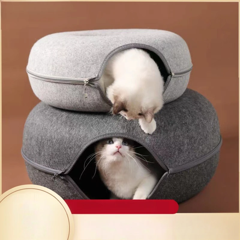 Cat Window Donut Felt Cat Nest Fun Interactive Toy Tunnel Spliceable Double-Layer Composite Structure Universal Cat Bed
Cat Window Donut Felt Cat Nest Fun Interactive Toy Tunnel Spliceable Double-Layer Composite Structure Universal Cat Bed