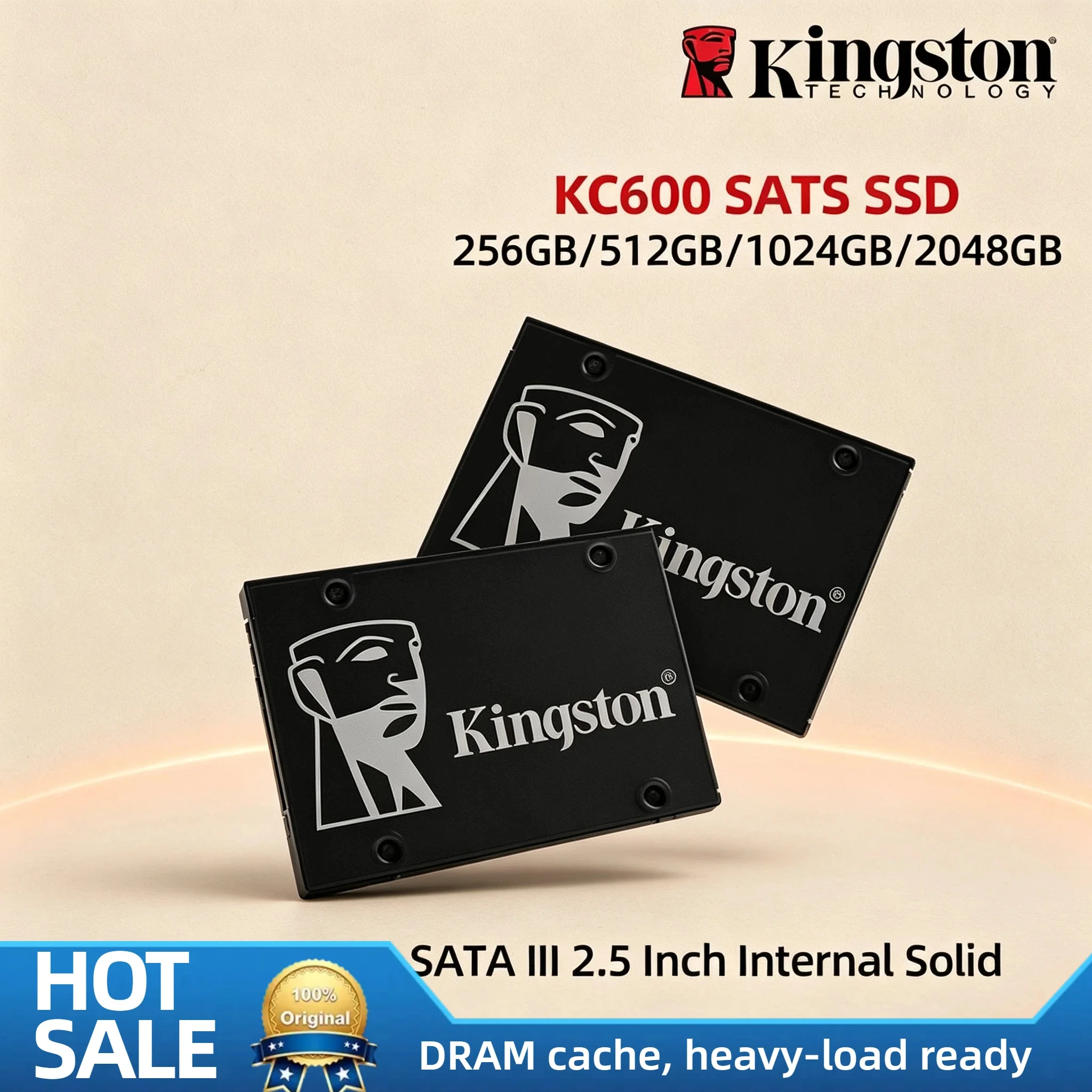 Kingston KC600 Internal Solid State Drive 1TB 2TB 512GB 256GB SATA3 2.5 Inch SSD for PC Laptop Desktop Pro Unit
Kingston KC600 Internal Solid State Drive 1TB 2TB 512GB 256GB SATA3 2.5 Inch SSD for PC Laptop Desktop Pro Unit