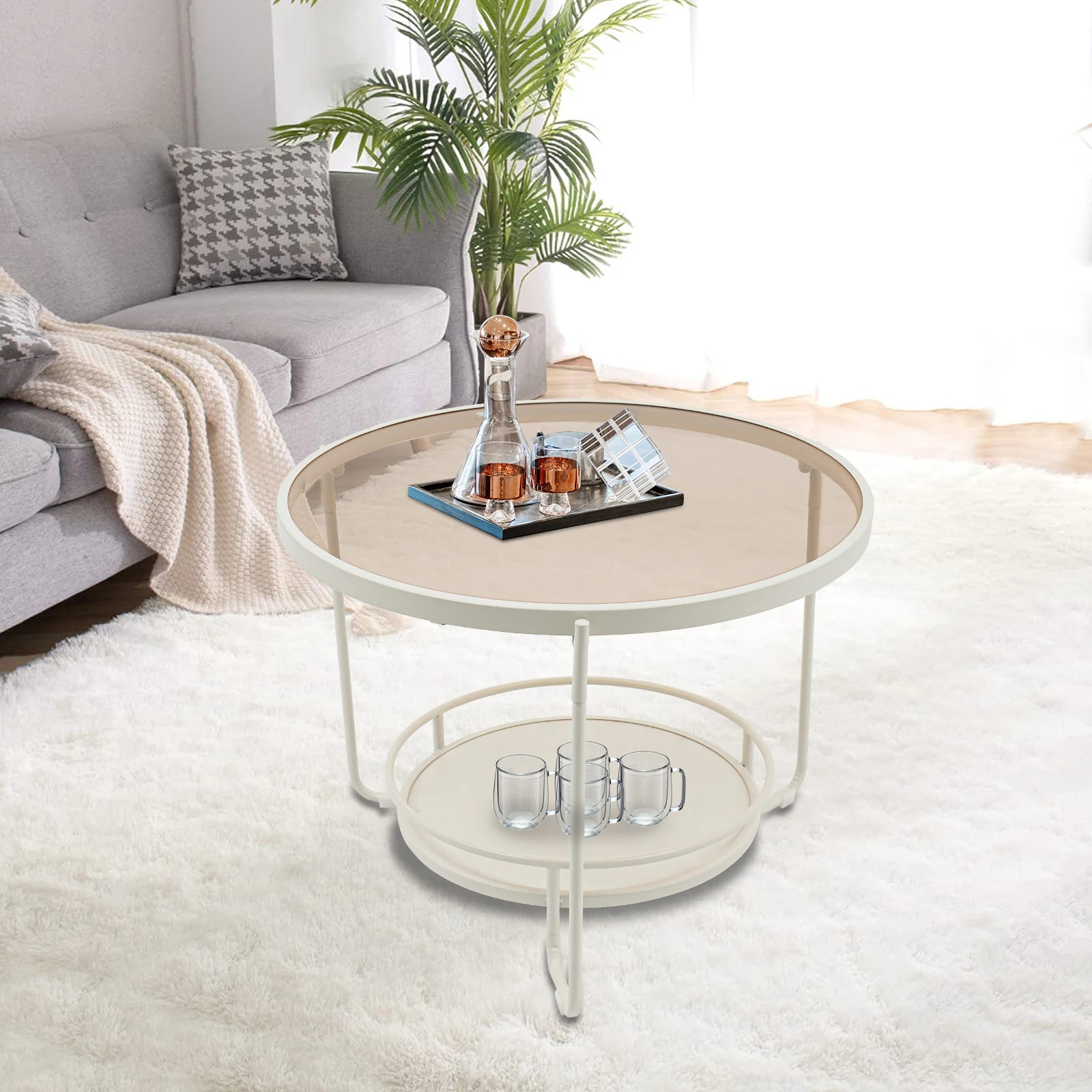 Round Side Table Living Room Coffee Table Floorstanding Baking Paint Iron 35kg/77.16lbs Load
Round Side Table Living Room Coffee Table Floorstanding Baking Paint Iron 35kg/77.16lbs Load