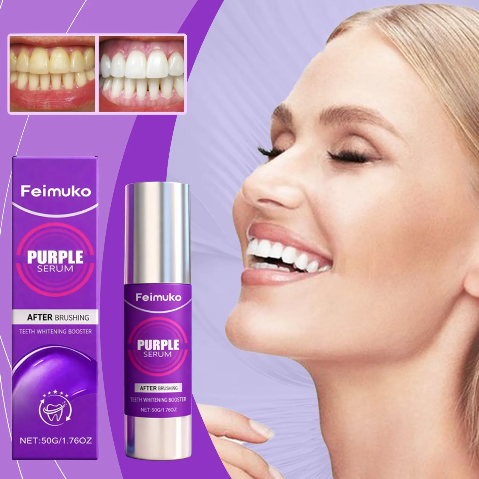 50g Purple Cleaning Toothpaste,For Yellow Teeth Tooth Stains Removal Color Corrector,Deep Cleaning Stain Removal Toothpaste
50g Purple Cleaning Toothpaste,For Yellow Teeth Tooth Stains Removal Color Corrector,Deep Cleaning Stain Removal Toothpaste