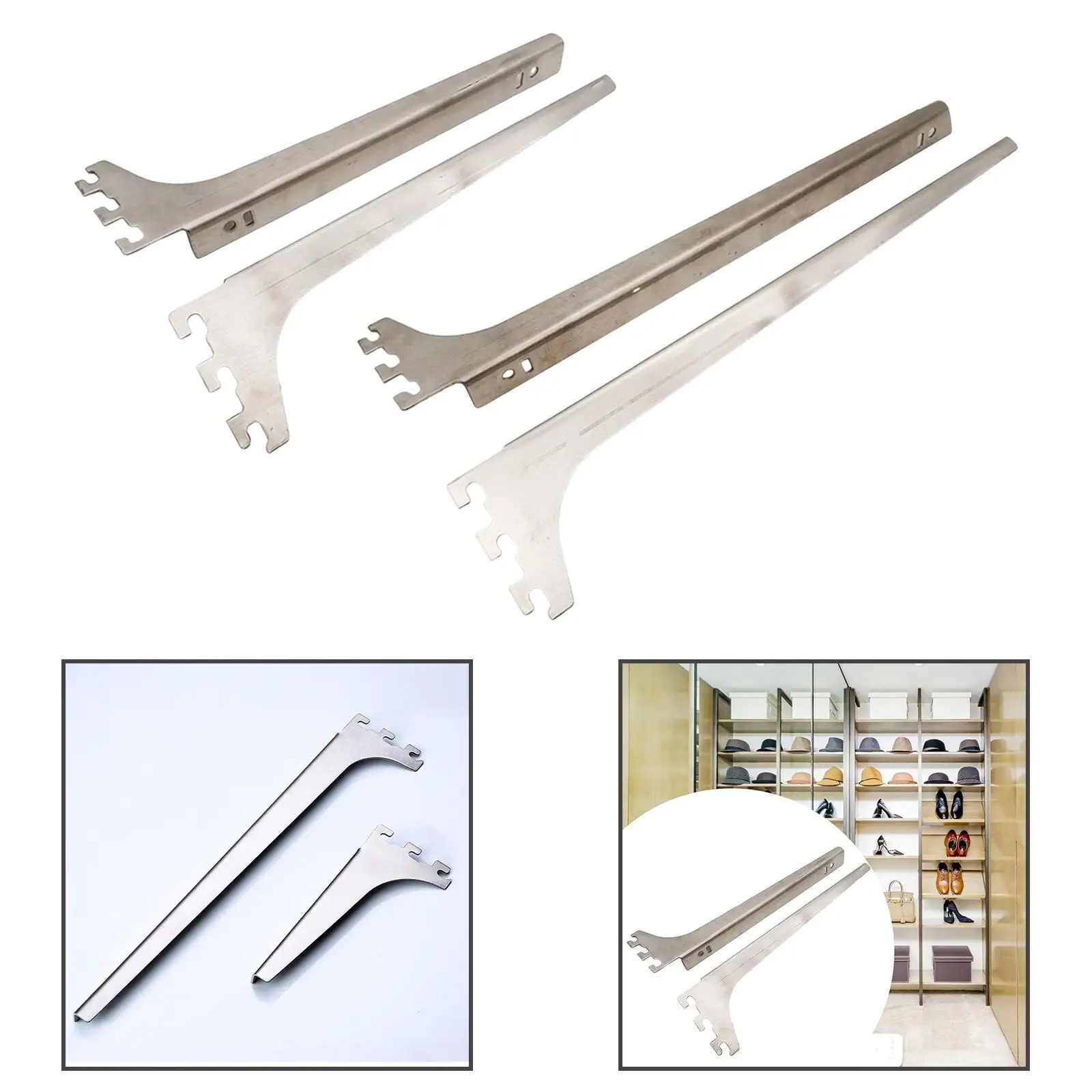2x Shelf Rails Bracket Stainless Steel Rack Single Track System Bracket for Closets, Garden Boards, Kitchen, Utility Room, Home
2x Shelf Rails Bracket Stainless Steel Rack Single Track System Bracket for Closets, Garden Boards, Kitchen, Utility Room, Home