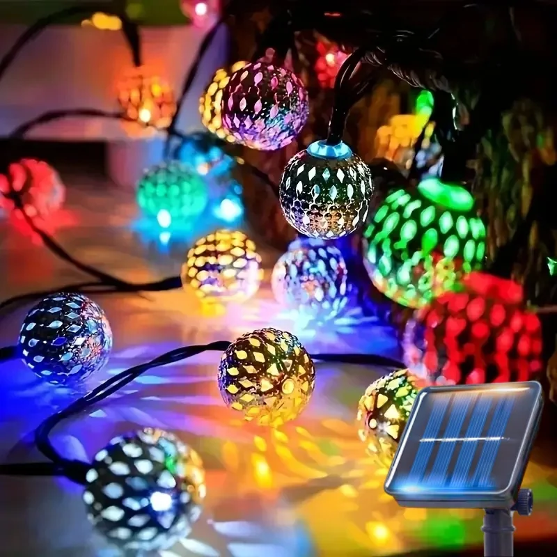Solar Moroccan Ball String Lights LED Solar Outdoor Fairy Lamp Hanging Festival for Garden Christmas Wedding Halloween Decor
Solar Moroccan Ball String Lights LED Solar Outdoor Fairy Lamp Hanging Festival for Garden Christmas Wedding Halloween Decor