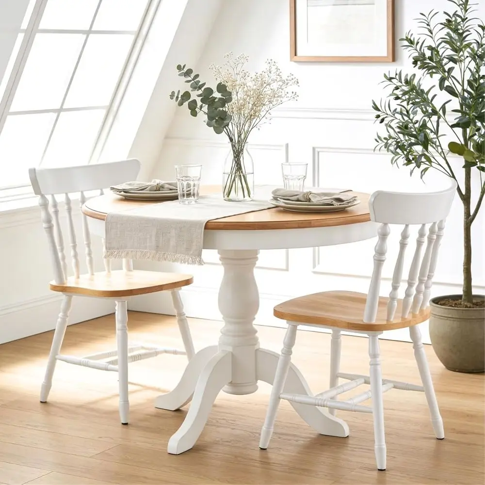 White Windsor Dining Chairs Set o 2, armhouse Wooden Dining Room Chairs with Spindle Back & Turned Legs, Rustic Vintage Colonial
White Windsor Dining Chairs Set o 2, armhouse Wooden Dining Room Chairs with Spindle Back & Turned Legs, Rustic Vintage Colonial